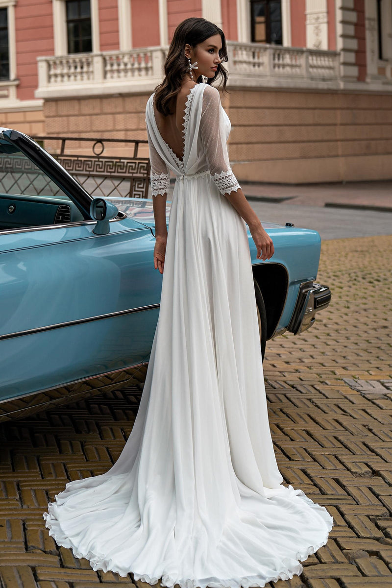 De Mariée Bohème Chic Robe Empire Pas Cher Robe Empire