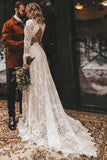 Robe de Mariée Bohème <br> Décolleté Plongeant